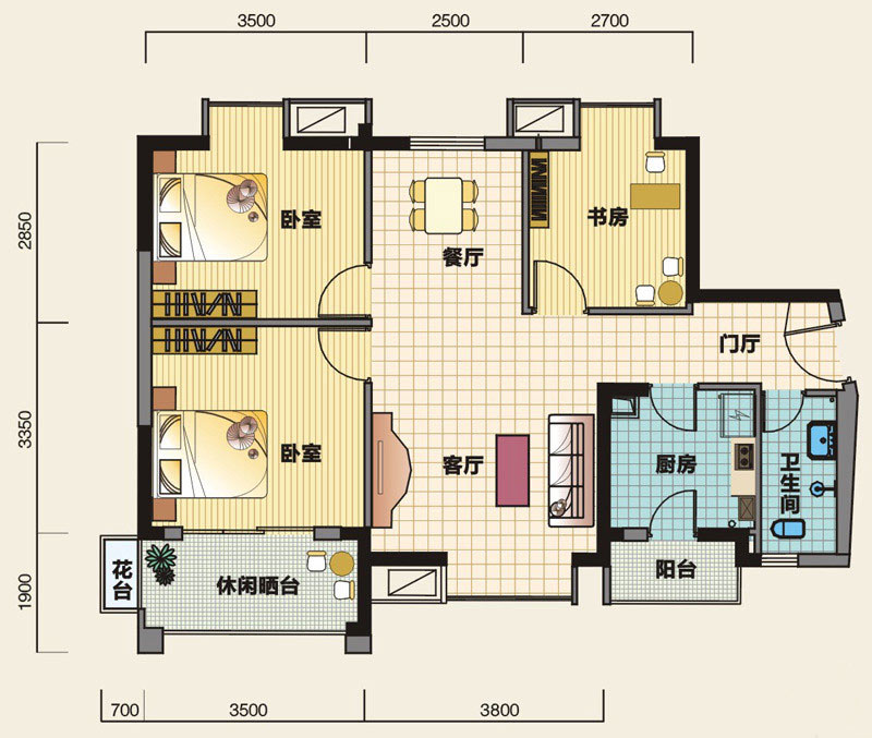 上东一号88平--日式风格--三室