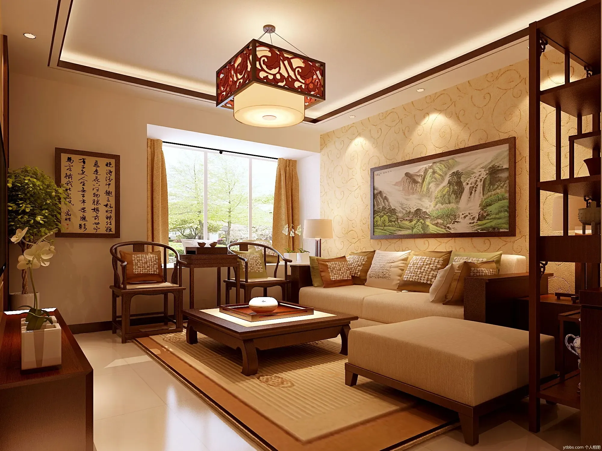 深圳市三川装饰设计工程有限公司中式风格|四居室|143㎡|中信领航10