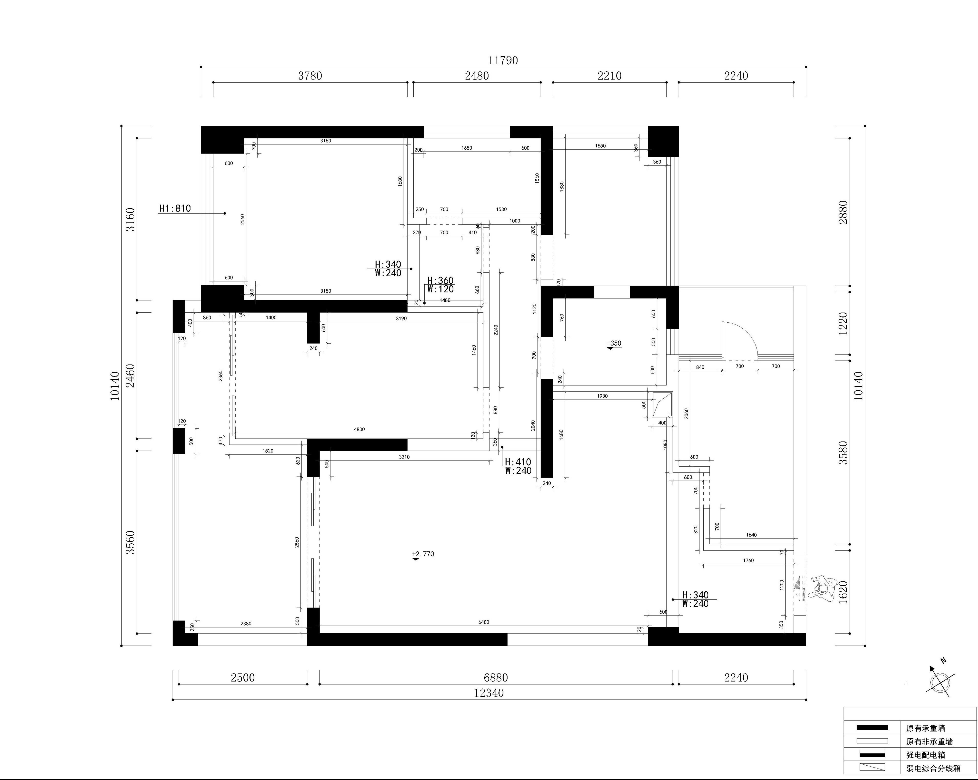 后海雅园户型图原始结构图3房2厅2卫