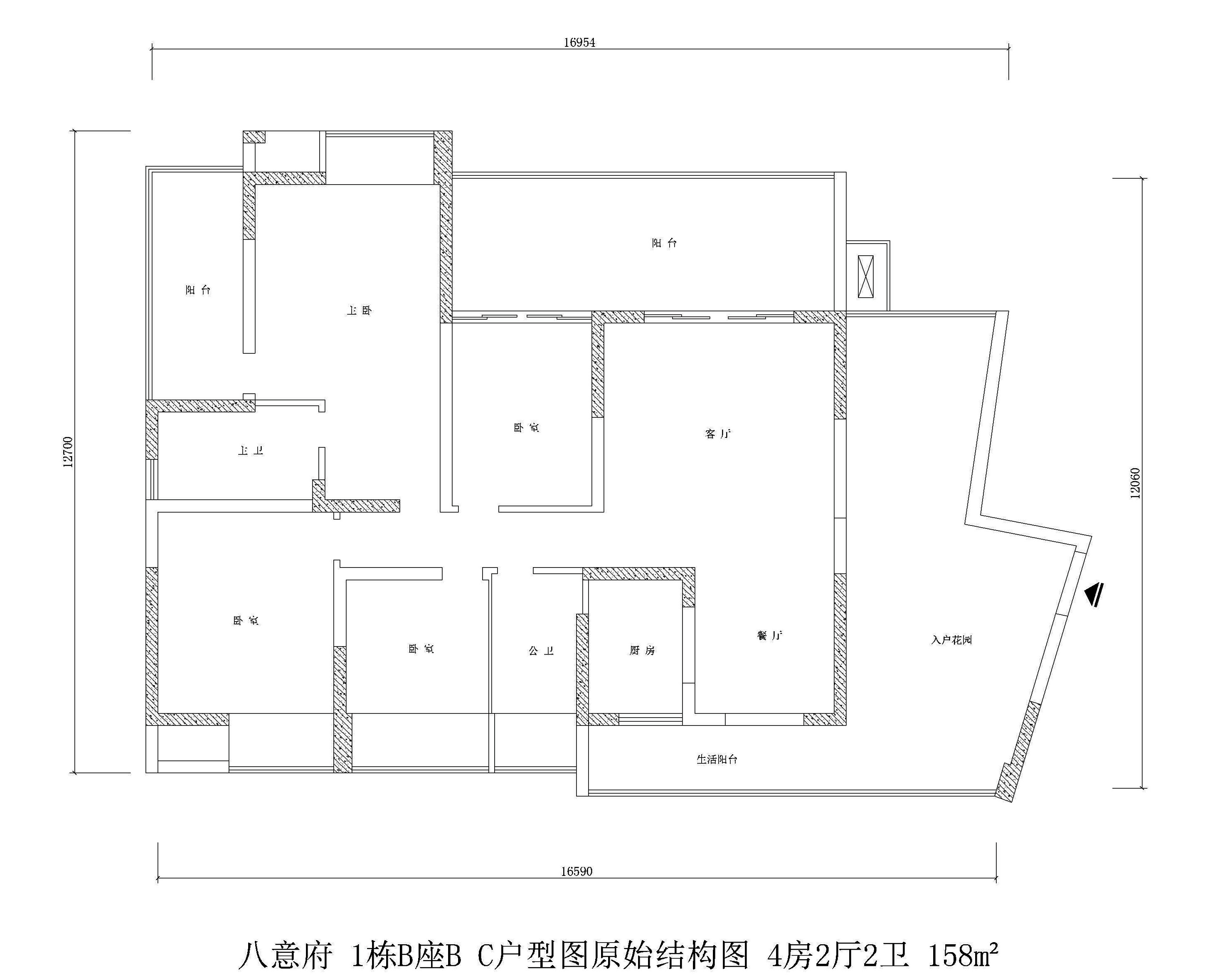 八意府1棟b座bc戶型圖原始結構圖