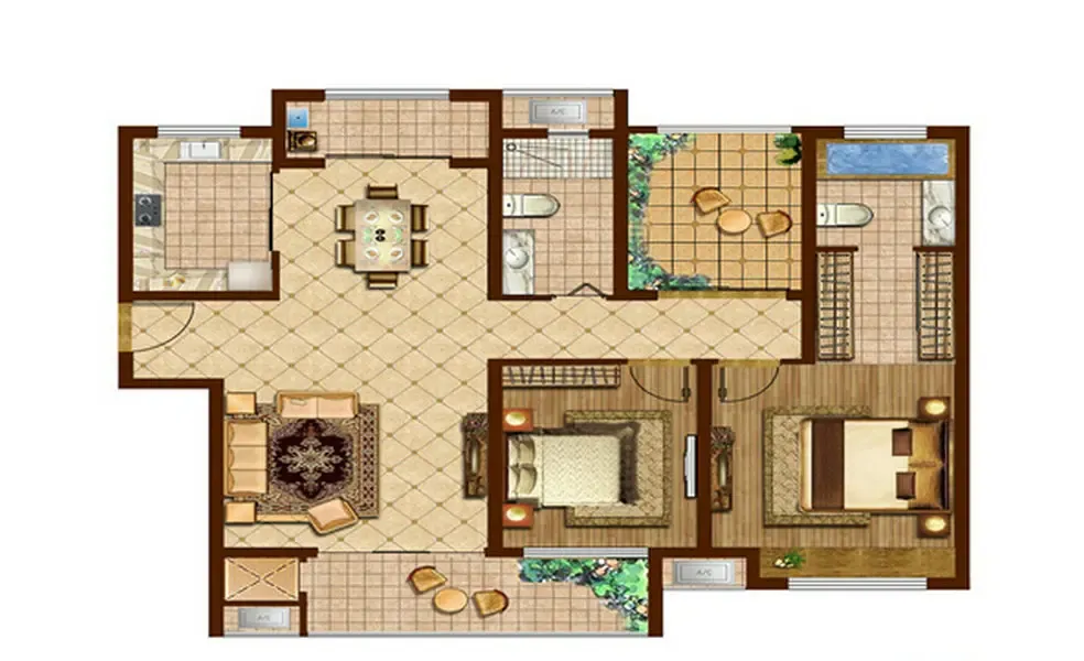 简欧-新城香溢澜桥130平方3居室