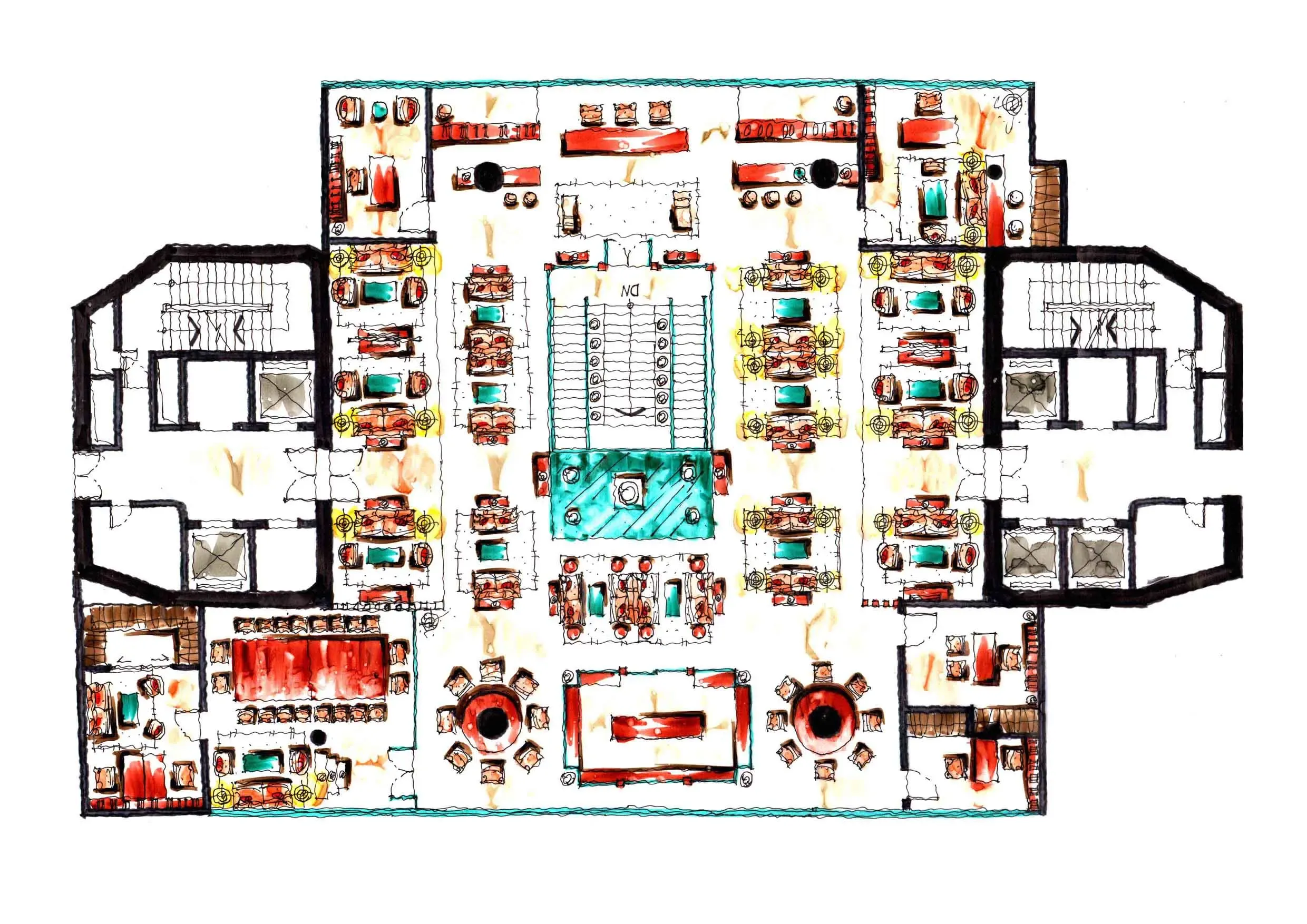 现代简约三居室500平米50万-办公空间设计装修案例-深圳房天下家居