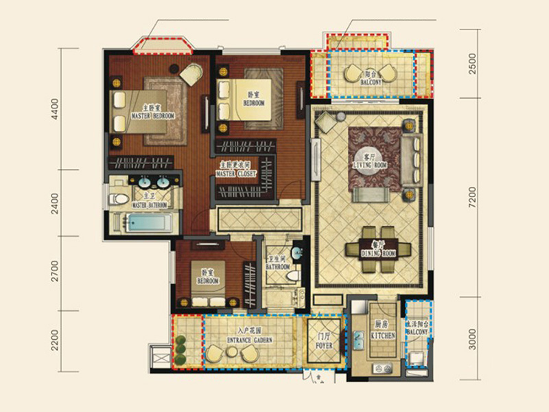 中环岛-142㎡-混合型风格★