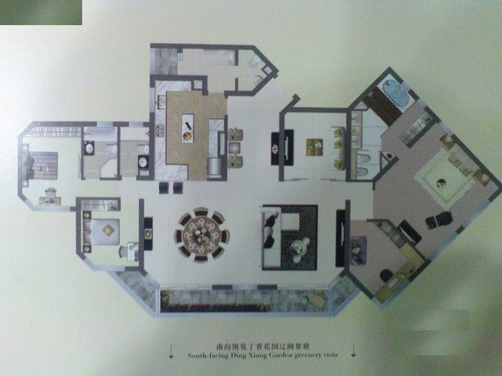 上海嘉里华庭四居室户型装修设计方案展示