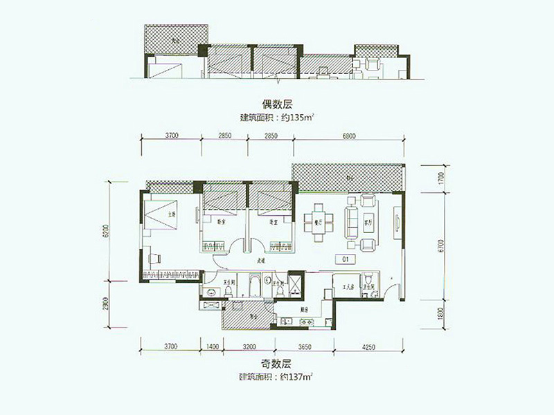 信和御龙山-135㎡-中式古典