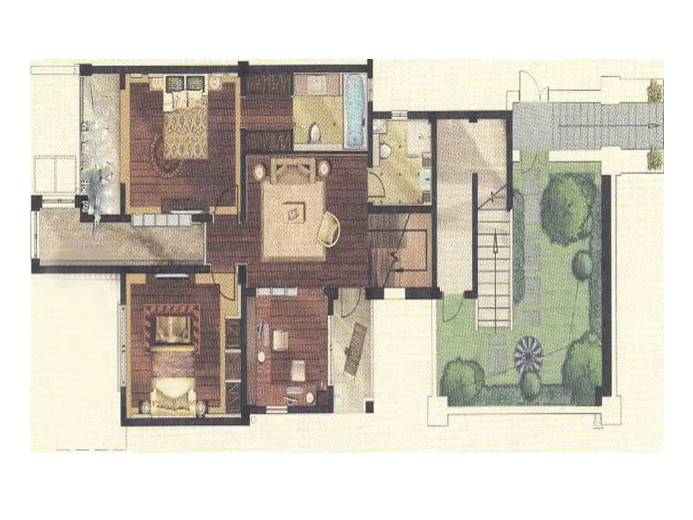 尚东鼎别墅套内面积300㎡美式风格