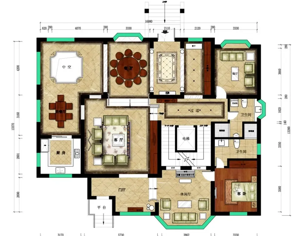后现代风格别墅300平米80万-达安圣芭芭花园装修案例-上海房天下家居