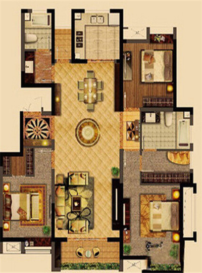 温馨家园-混合型风格-三居室